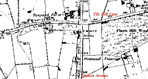 Tile Hill Village map c1889